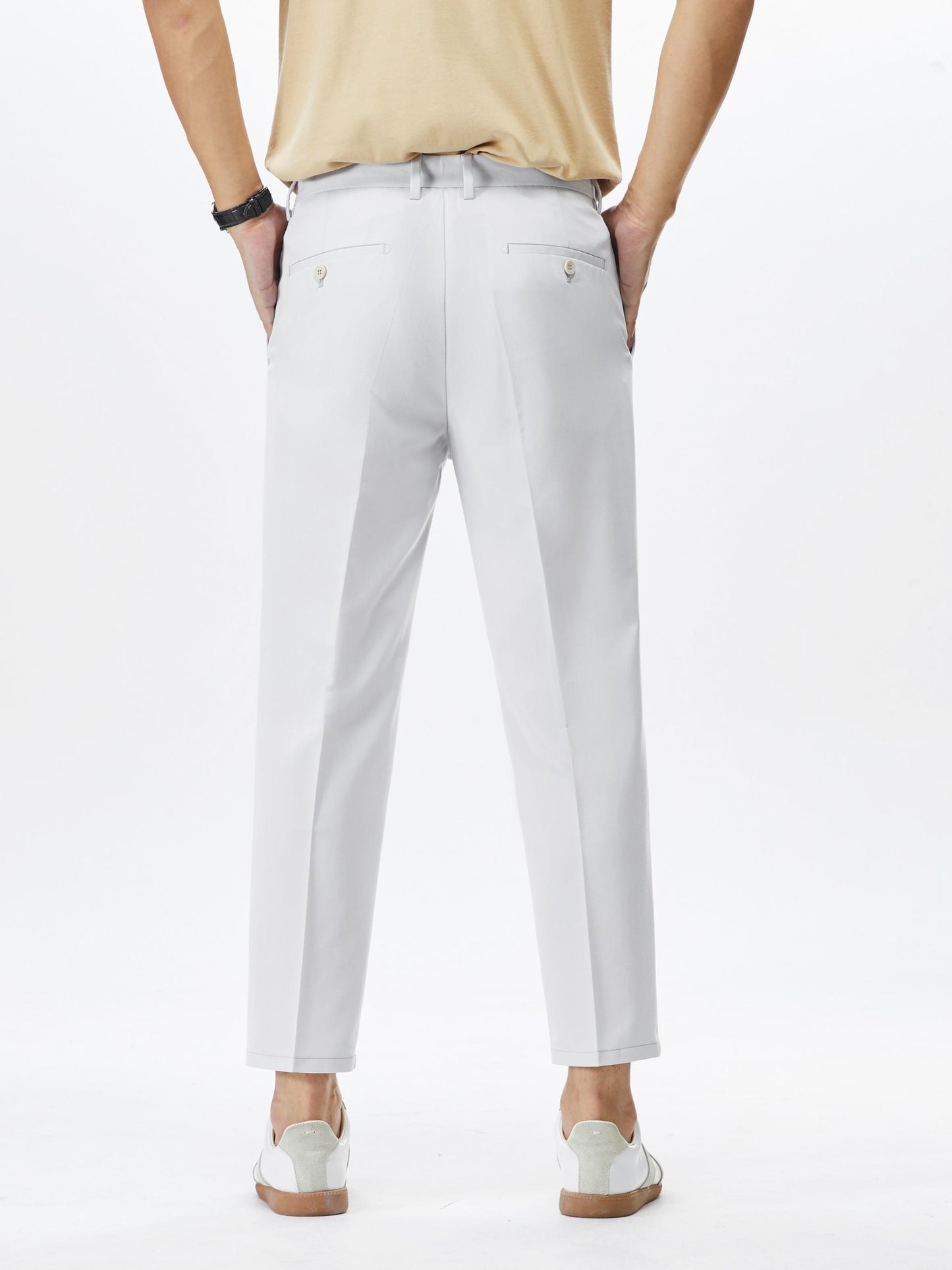 Men's Solid Cropped Pants.