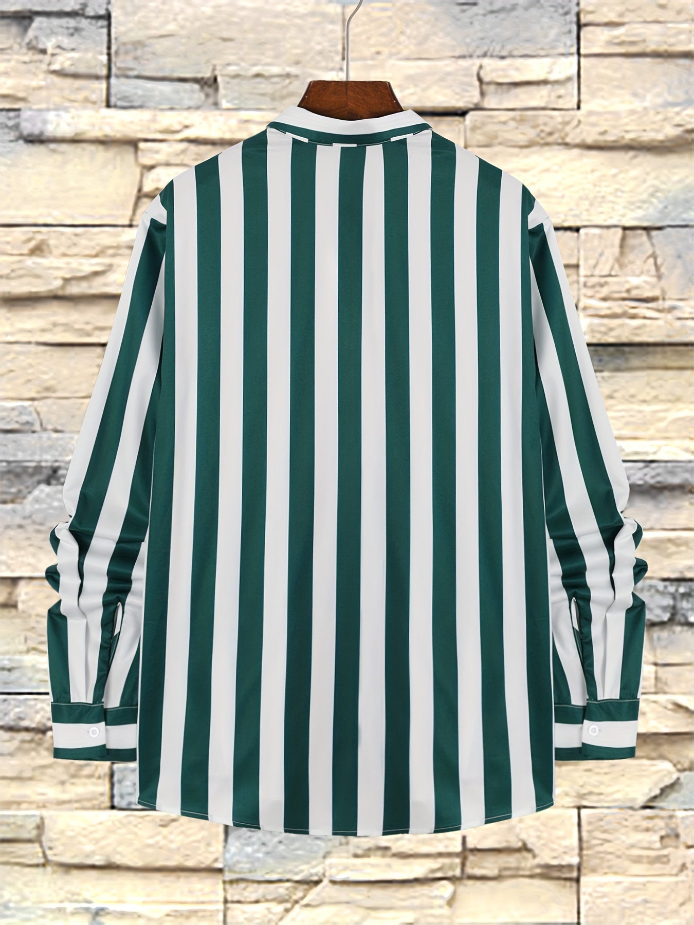 Casual Striped Long Sleeve Shirt - Polyester