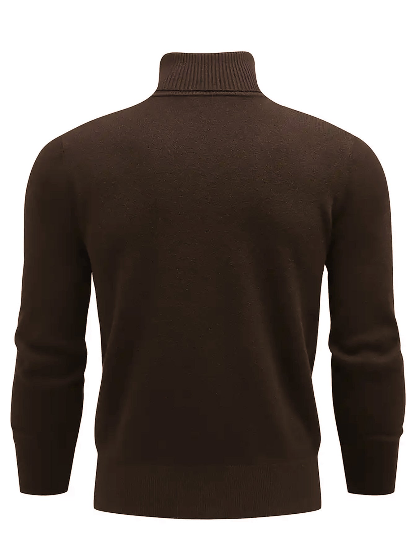 Casual Solid Color Brown Turtleneck Sweater