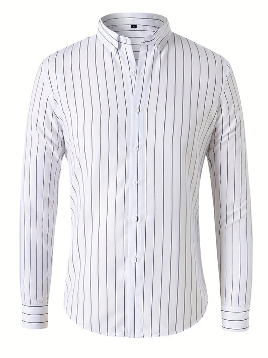 Men's Casual Long Sleeve stripped Shirt