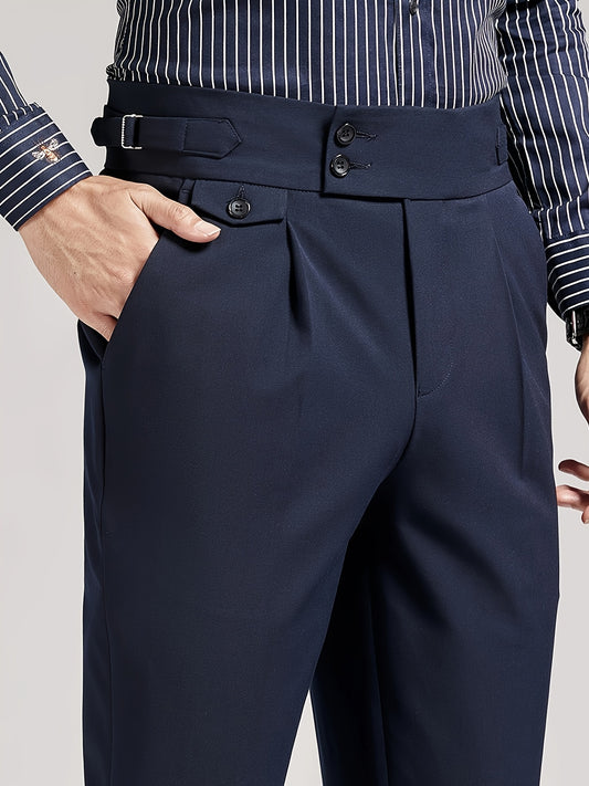 Solid Cropped Business Slacks, Business Style.