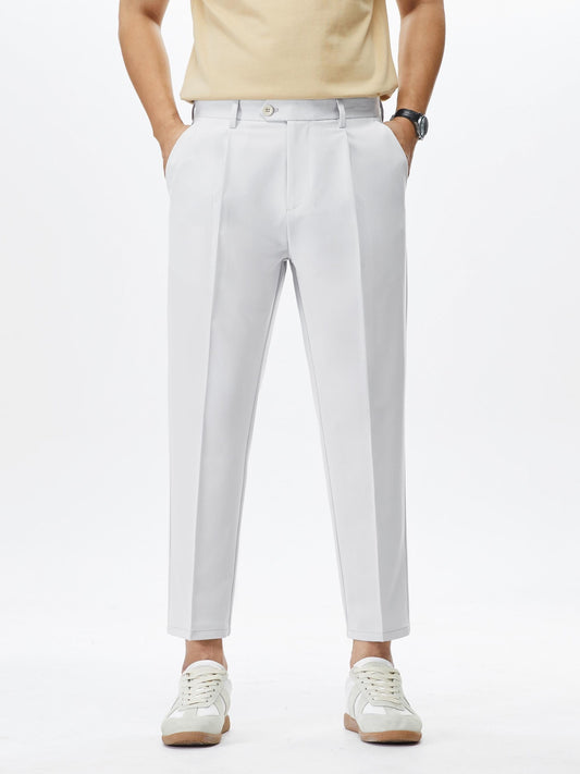 Men's Solid Cropped Pants.